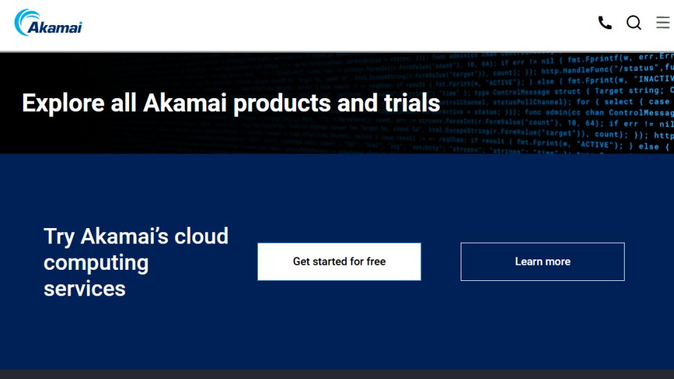 Website screenshot of Akamai (September, 2025)