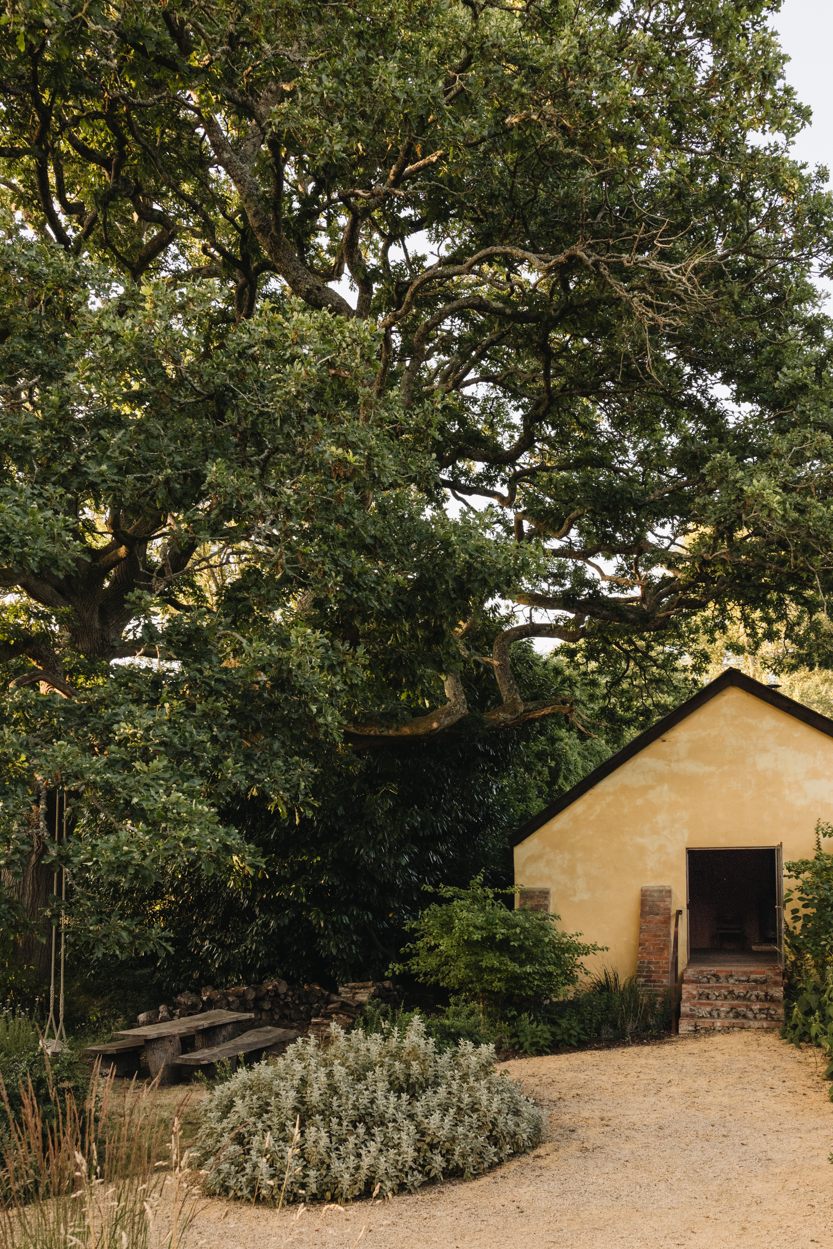 Interiors and gardens of a former milking parlour in Berkshire
