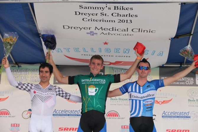 Men's podium (L-R): Ricardo Escuela, Brad White and Luke Keough