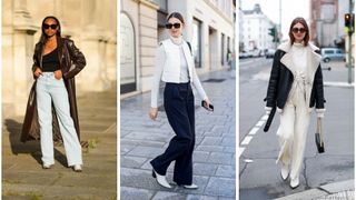 three images of women in street style and cowboy boots