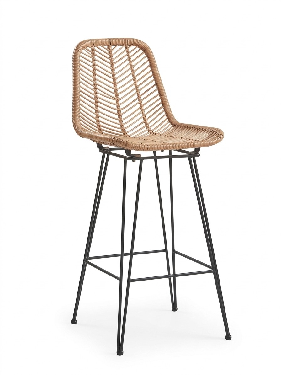 Cox &amp;amp; Cox, Chevron Flat Rattan Counter Stool