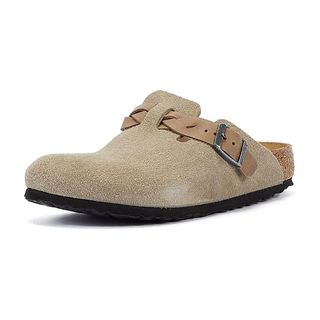 Birkenstock Boston Braided Women's Taupe Suede Clogs