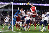 LONDON, ENGLAND - FEBRUARY 22: Gabriel of Arsenal heads the ball at a corner during the Premier League match between Tottenham Hotspur and Arsenal at Tottenham Hotspur Stadium on February 22, 2026 in London, United Kingdom. (Photo by Jacques Feeney/Offside/Offside via Getty Images)