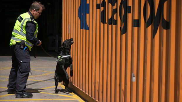  The UK Border Force checks shipping containers 