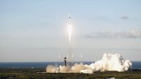 A SpaceX Falcon 9 rocket carrying 22 Starlink satellites lifts off from Cape Canaveral Space Force Station in Florida on Saturday, Oct. 26, 2024.