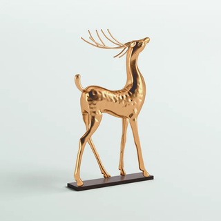 gold christmas deer figurine