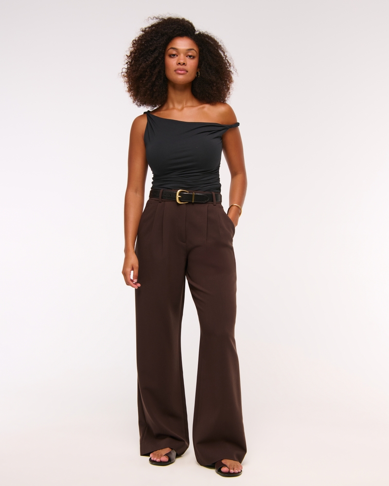 Curve Love A&F Sloane tailored wide-leg pants