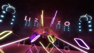 Screenshot of a Lizzo song in Beat Saber