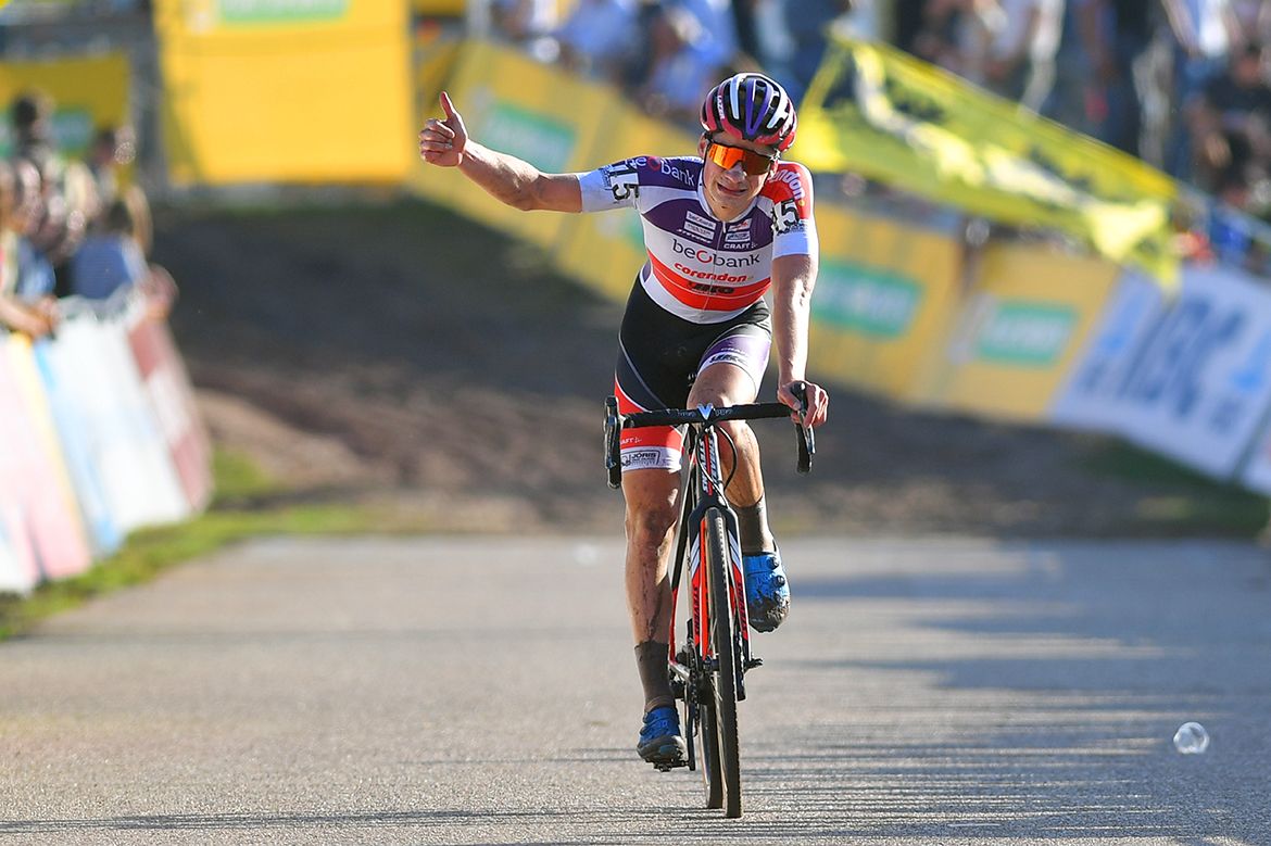 David van der Poel at the Zonhoven finish