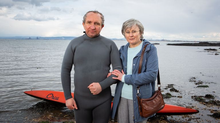 How did John Darwin get caught, seen here played by Eddie Marsan with Monica Dolan as Anne Darwin