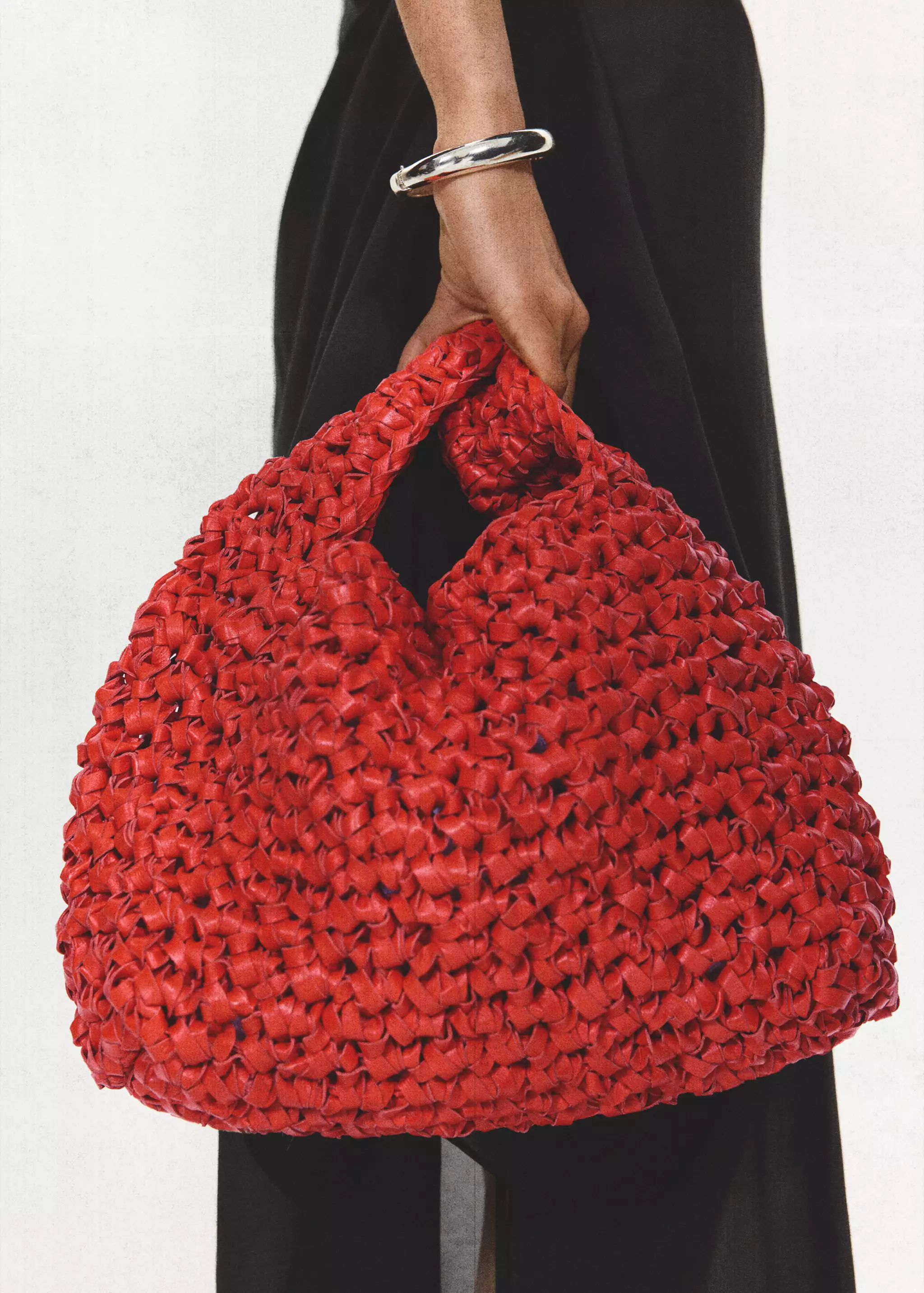Handmade Woven Leather Handbag - Women | Mango USA