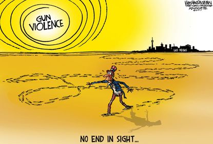 Political cartoon U.S. Las Vegas shooting gun control