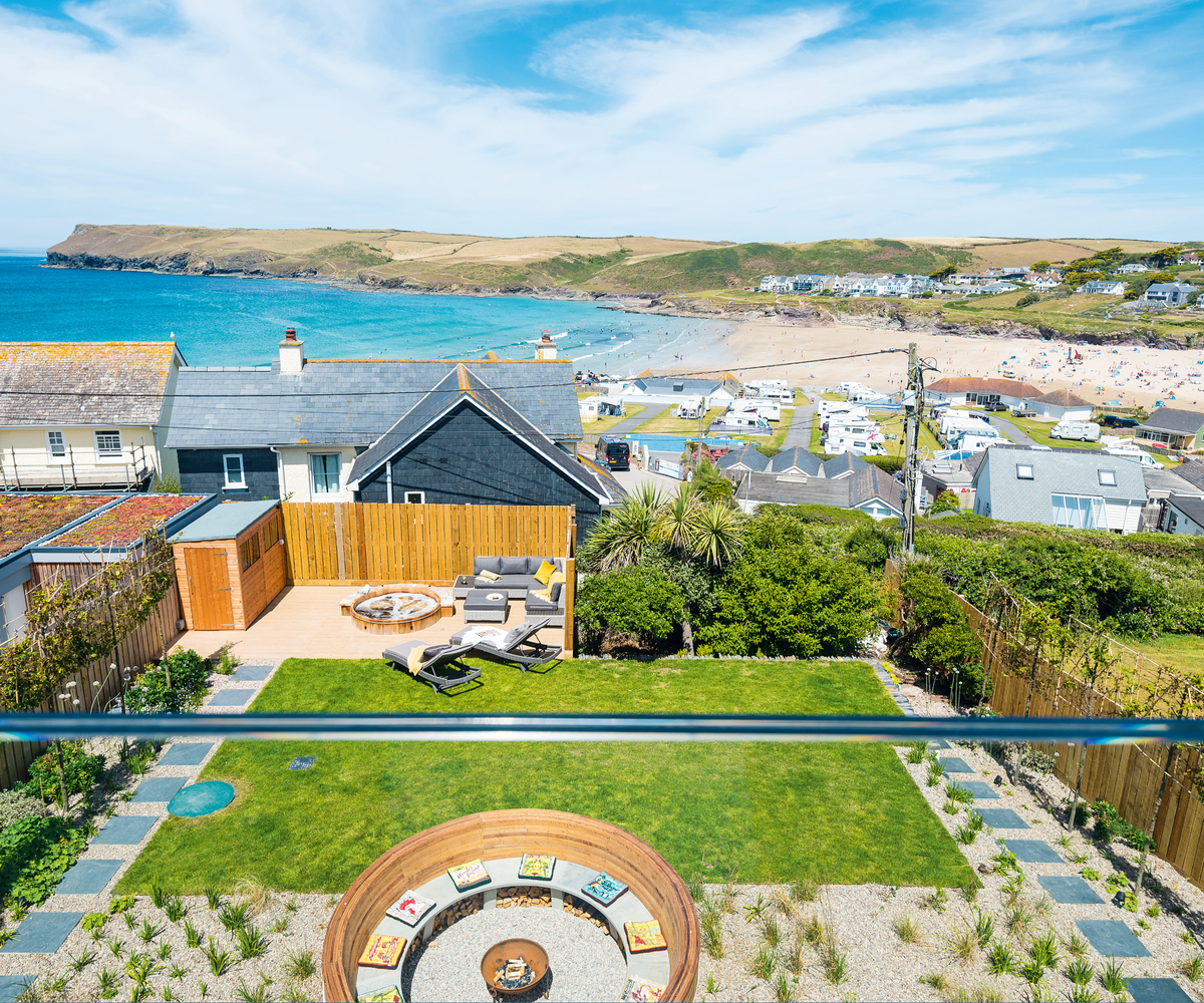Garden and sea view from balcony