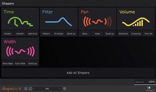 The plugin’s initial window adds a trio of quick presets for each Shaper type.