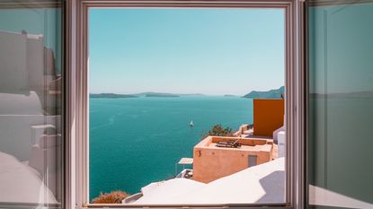 TikTok fake window challenge - beautiful sea view window