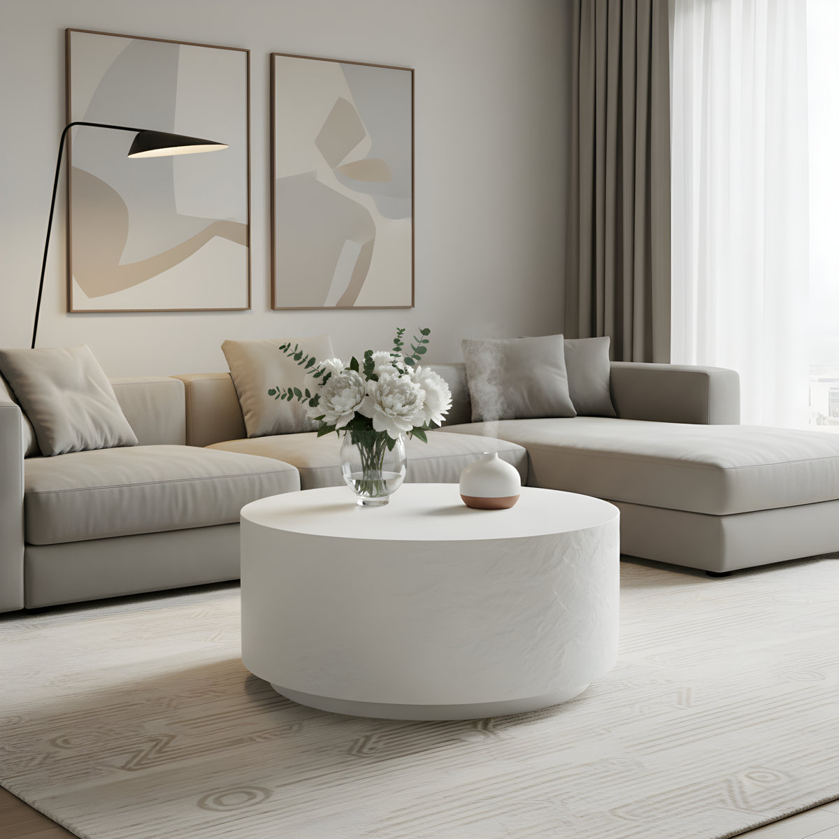 Ebern Designs Elegant Design Round Coffee Table, No Assembly Needed, Solid Construction | Wayfair