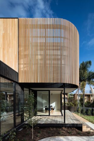 A wooden exterior