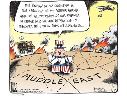 Political cartoon Middle East US intervention