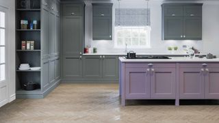 A lavender kitchen from LochAnna Kitchens showing the color trends 2023