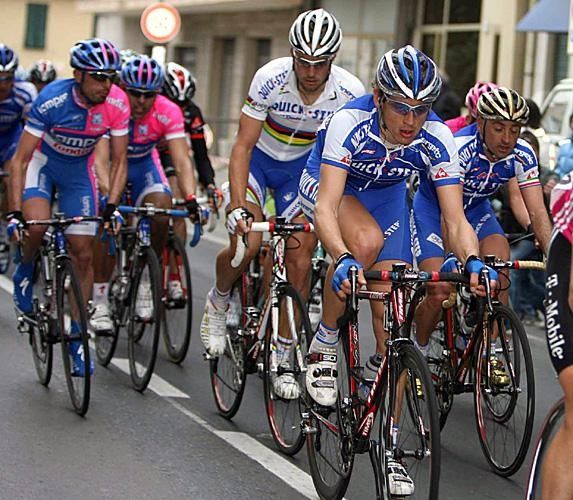 Pozzato, Boonen and Bettini