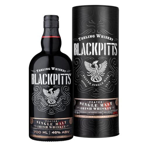 Teeling Blackpitts Peated Single Malt Irish Whiskey With Gift Box, 46% Abv, 70cl, Matured in Ex-Bourbon Casks and Ex-Sauternes White Wine Casks, 700ml