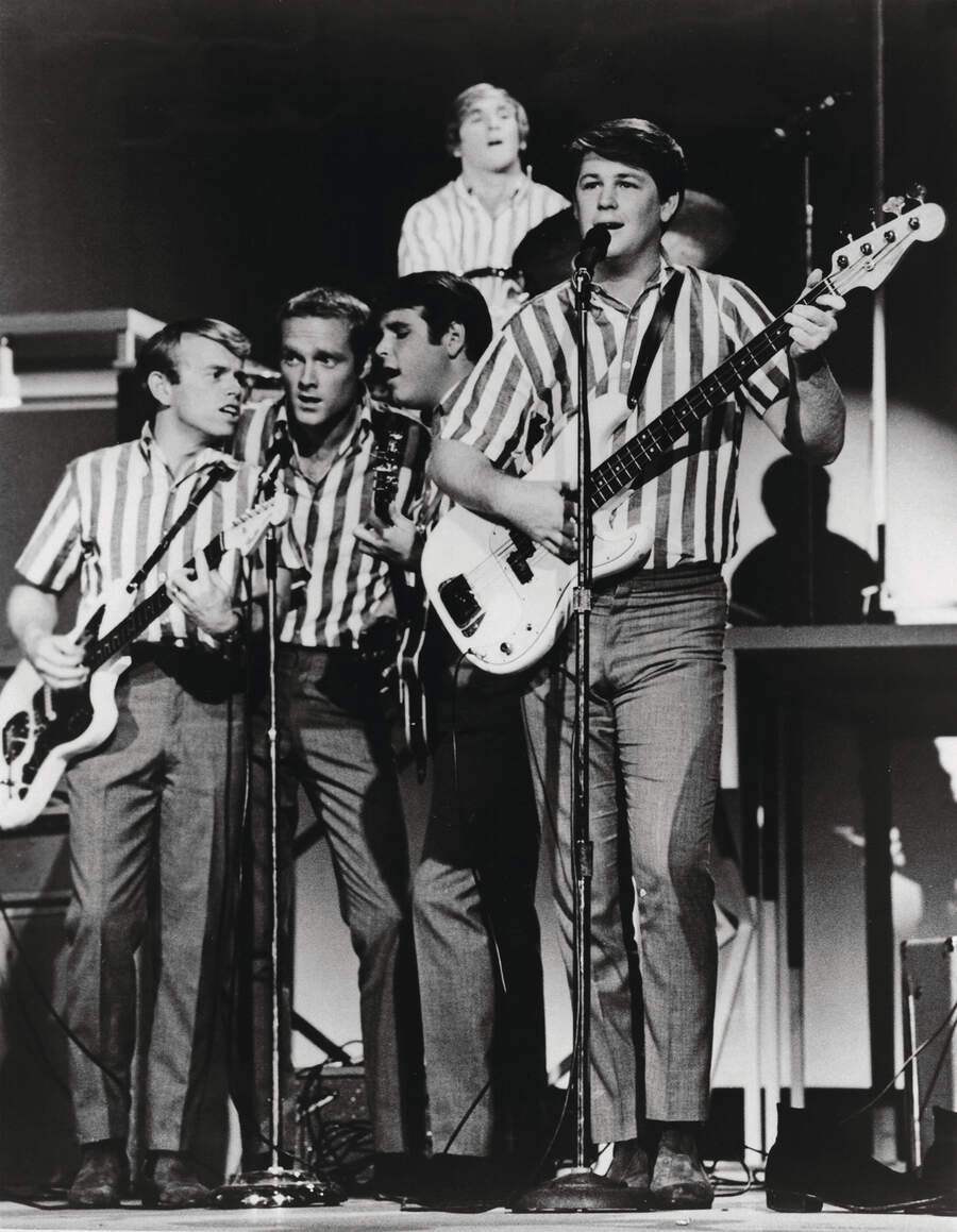 The Beach Boys (Al Jardine, Mike Love, Carl Wilson, Dennis Wilson, Brian Wilson) circa 1962