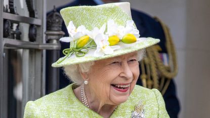 Queen Elizabeth II during a visit to The Royal Australian Air Force Memorial on March 31, 2021 near Egham, England