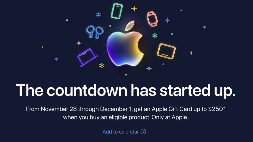 Apple page announcing the countdown has started up with details of its Black Friday deals (gift cards only available at Apple)