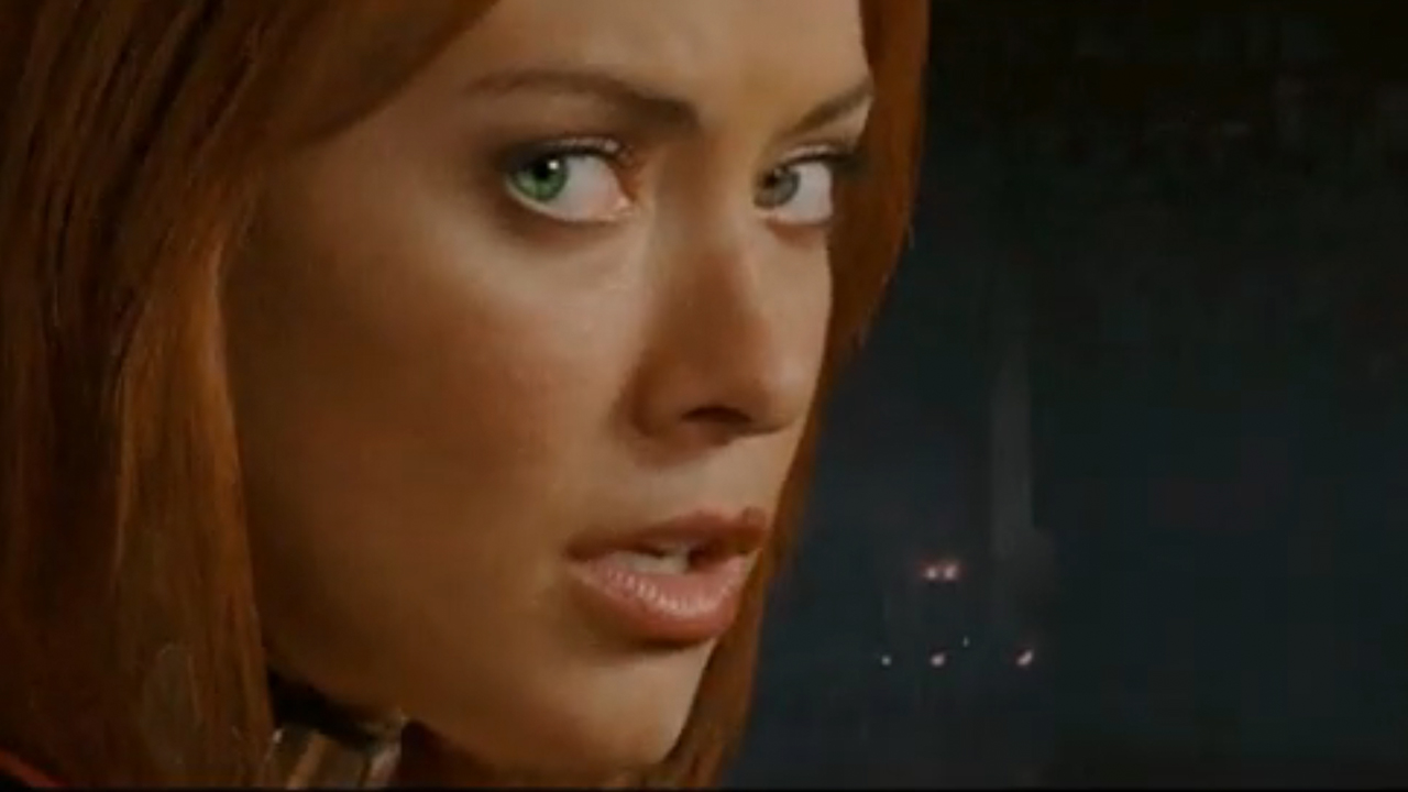 An extreme close up of Kristanna Loken in BloodRayne