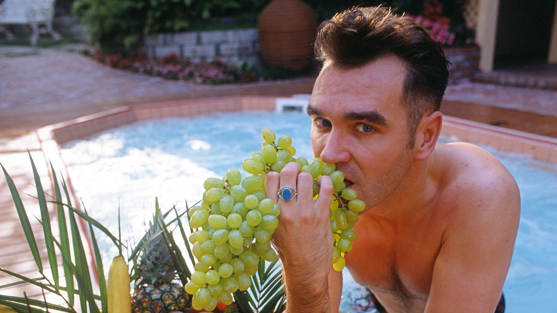Morrissey in swimming pool