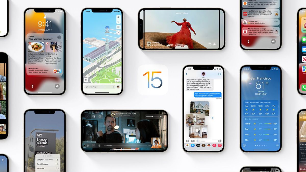 The iOS 15.1 collage made by Apple. 