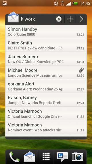 HTC One S - email widget