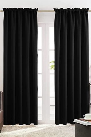long black blackout curtains