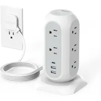 TESSAN Tower Power Strip Flat Plug with 11 Outlets 3 USB (1 USB C) TESSAN Tower Power Strip Flat Plug with 11 Outlets 3 USB (1 USB C)