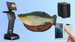 Temi robot, Luma composter, Brilliant light switch, big mount billy bass.