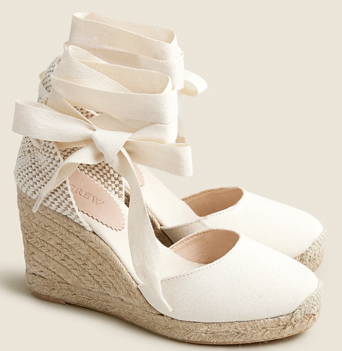 jcrew, Made-In-Spain Lace-Up High-Heel Espadrilles