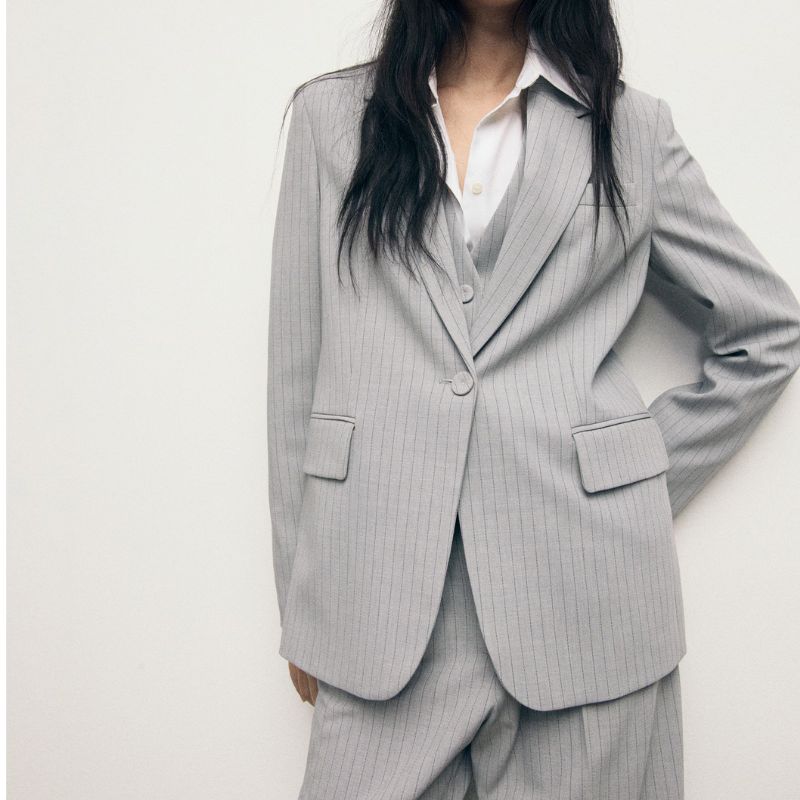 Mango , Pinstripe Suit Jacket