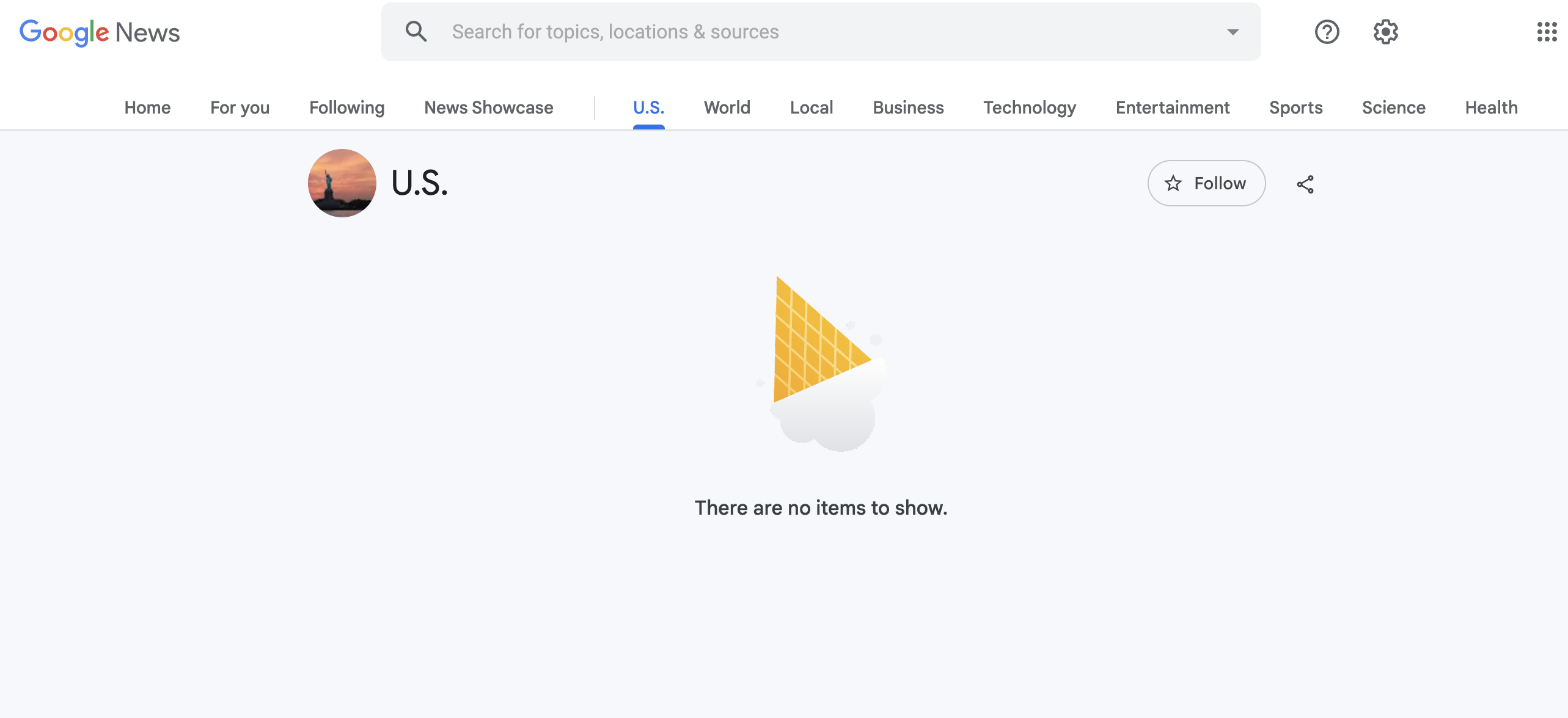 Google News outage
