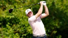: Robert Garrigus of the United States plays his shot from the second tee during the first round of the Zurich Classic of New Orleans at TPC Louisiana