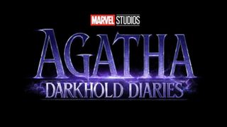 Agatha: Darkhold Diaries TV series logo - purple and white text on a black background.