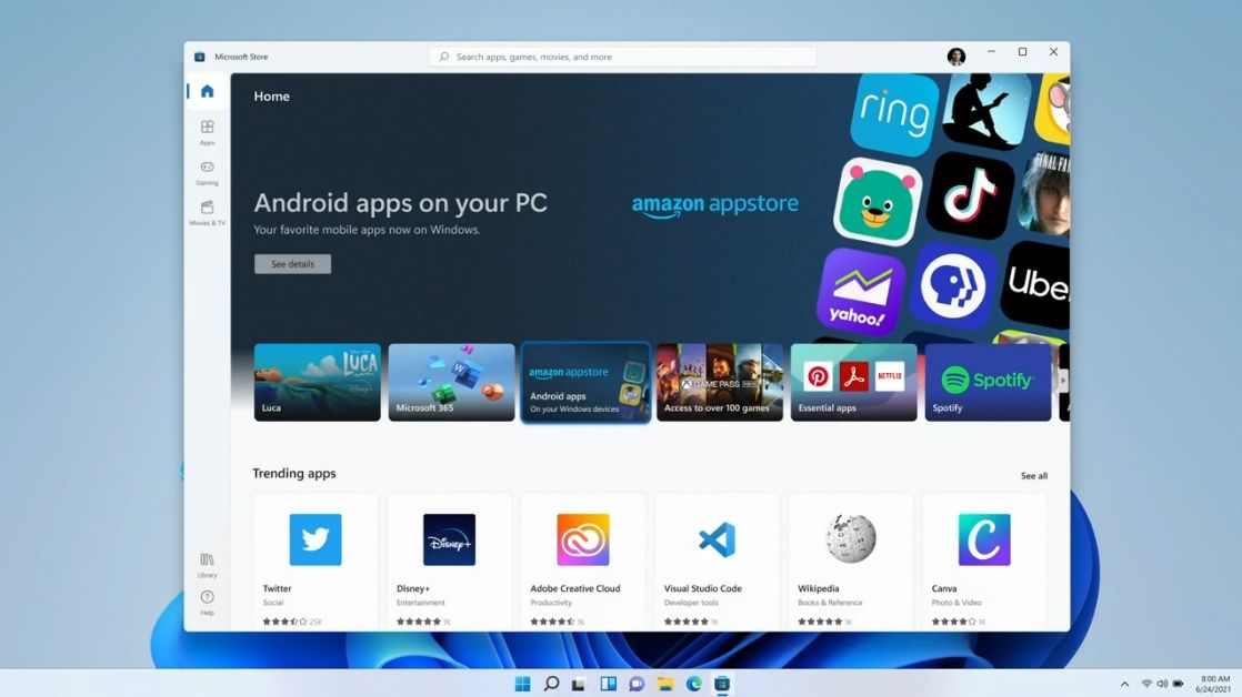 Windows 11 obtient le sous-système Android dans la dernière version du développeur