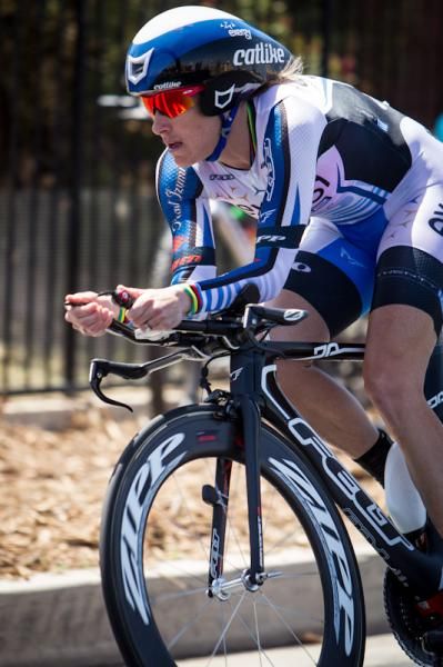 Kristin Armstrong (Exergy) on the way to her TT win.