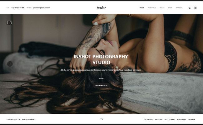 10 on-trend portfolio templates: Inshot