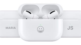 3 AirPods Pro charging cases with emoji and text engraving