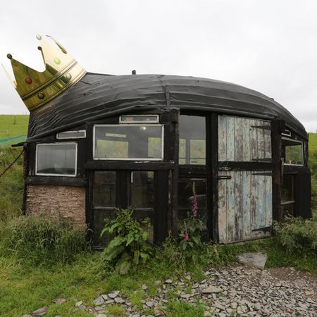 shed with wooden door and nature surrounded 