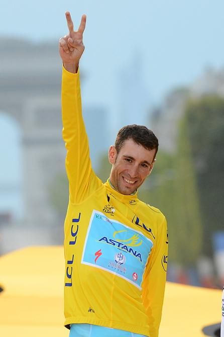 Vincenzo Nibali (Astana) all smiles on the final podium