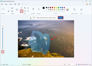 Paint AI eraser feature