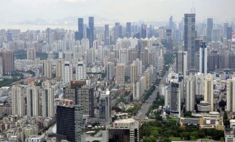 Shenzhen (pictured), home to 8.6 million, would be just one of the nine cities that China&amp;#039;s planned megacity will encompass.