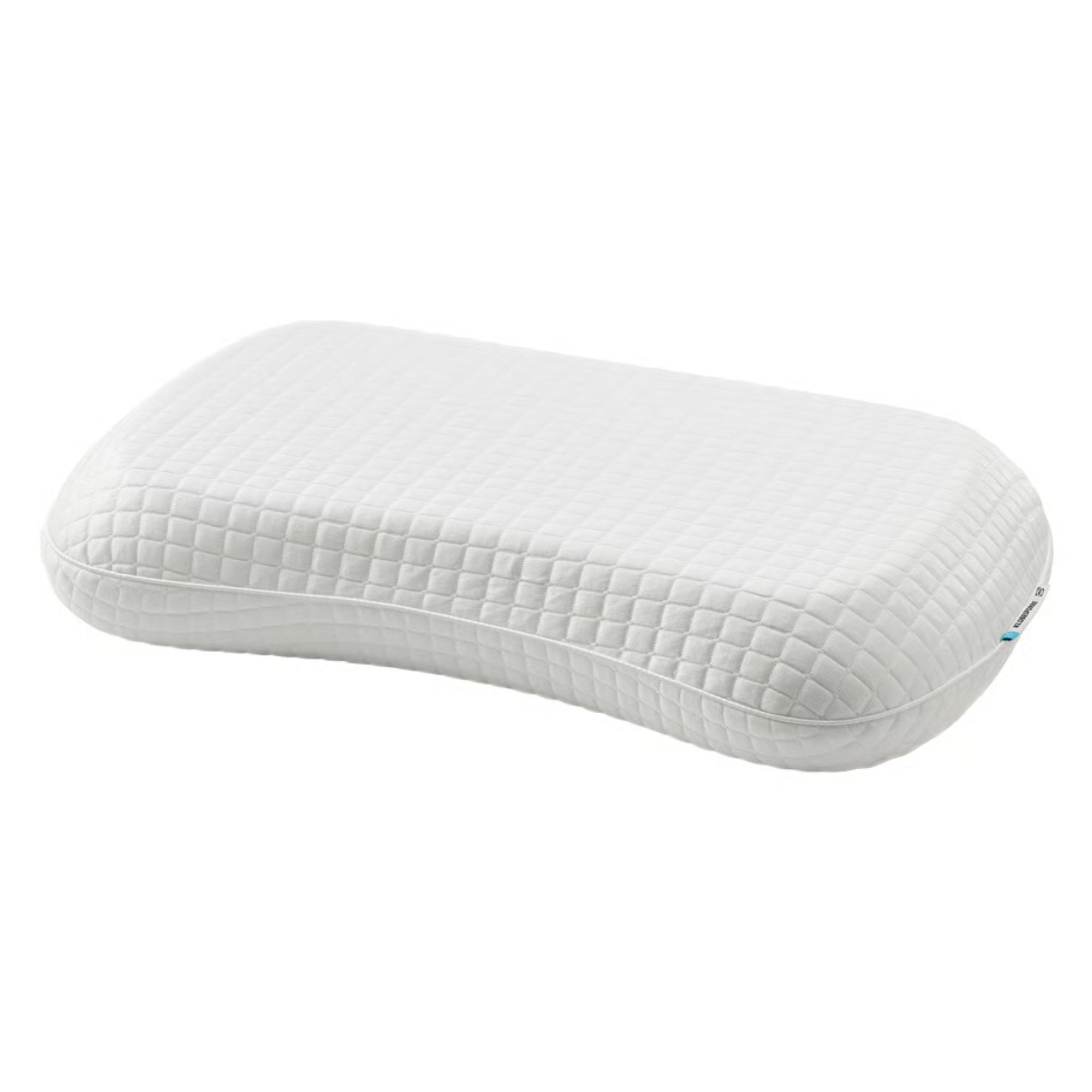White IKEA KLUBBSPORRE ergonomic pillow