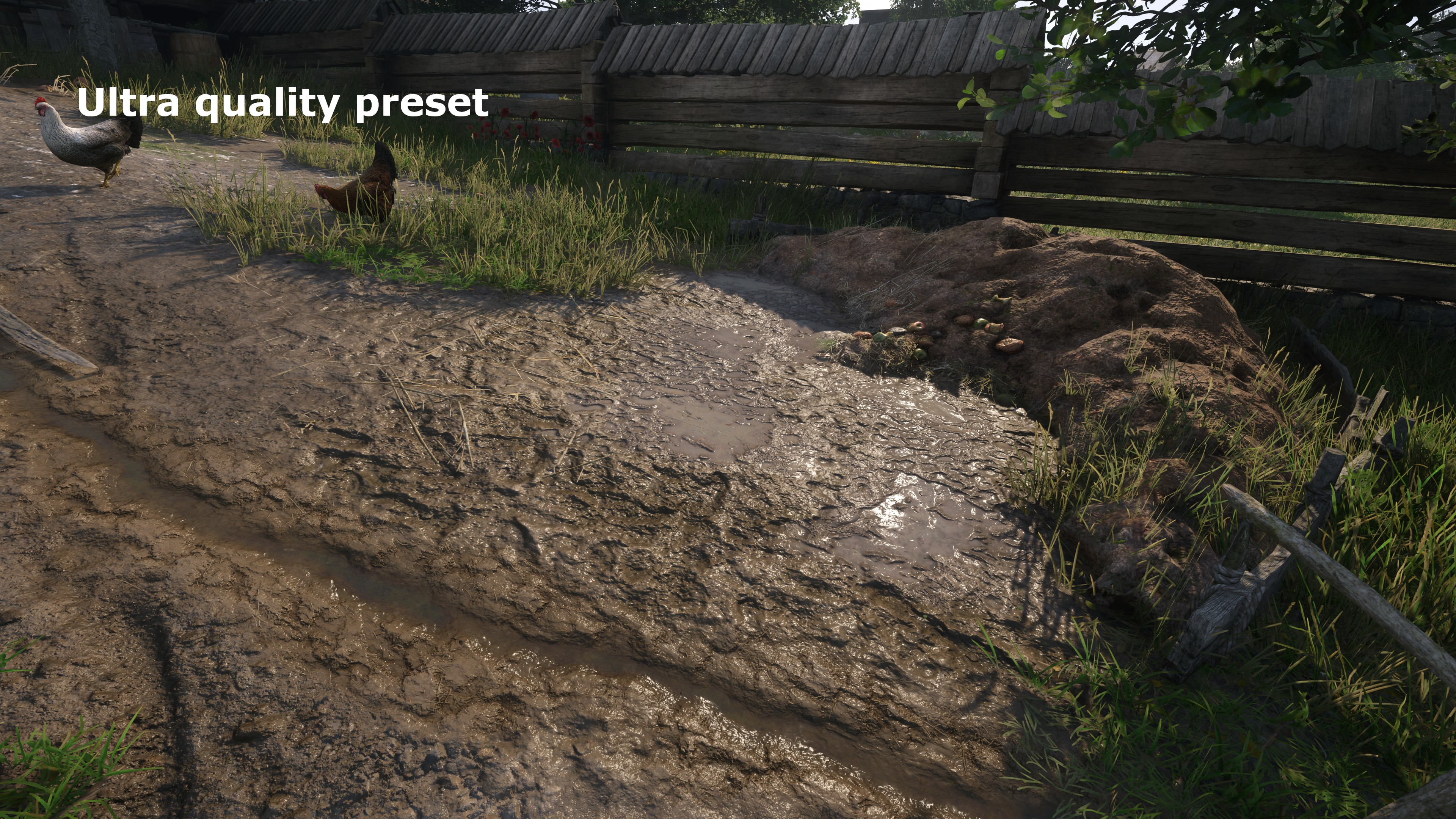 A screenshot from Kingdom Come: Deliverance 2 showing the graphics with using the Ultra quality preset